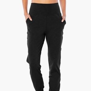 Beyond Yoga Heather Rib Midi Jogger - Heather Black